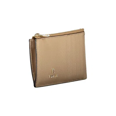 Furla Beige Leather Women Women's Wallet In Brown