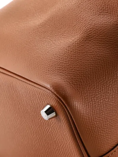 Pre-owned Hermes Picotin Lock Bag Tressage Epsom Pm Bucket Bag In Blue