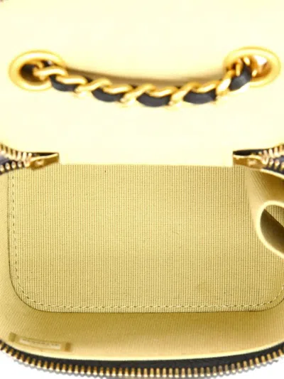 Pre-owned Chanel Pearl Crush Vanity Case With Chain Quilted Lambskin Mini Clutch Bag In Black