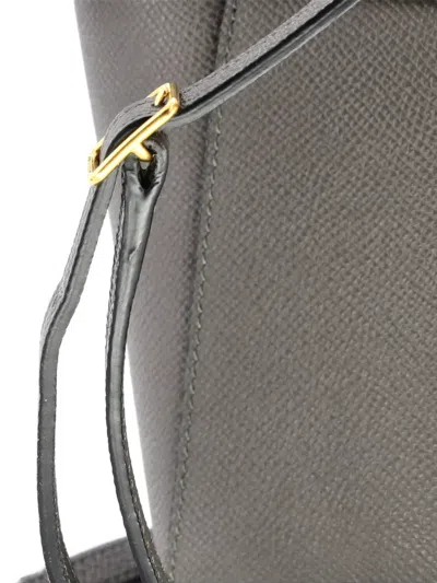 Pre-owned Celine Belt Bag Textured Leather Nano Shoulder Bag In Gray