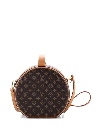 Pre-owned Louis Vuitton Petite Boite Chapeau Bag Monogram Canvas Crossbody Bag In Brown