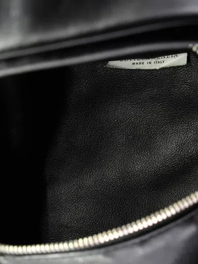 Pre-owned Bottega Veneta Double Knot Leather Mini Hobo Bag In Black