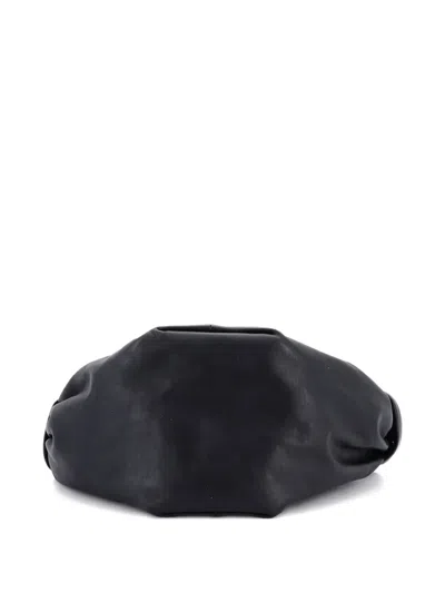 Pre-owned Bottega Veneta Double Knot Leather Mini Hobo Bag In Black