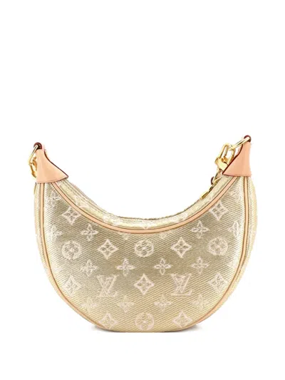 Pre-owned Louis Vuitton Loop Handbag Monoglam Jacquard Canvas Hobo Bag In Gold