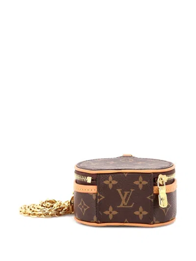 Pre-owned Louis Vuitton Boite Chapeau Necklace Bag Monogram Canvas Crossbody Bag In Brown
