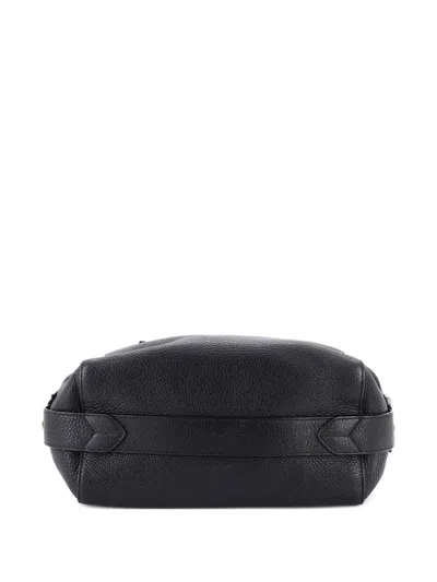 Pre-owned Prada Convertible Top Handle Satchel Vitello Daino Medium Shoulder Bag In Black