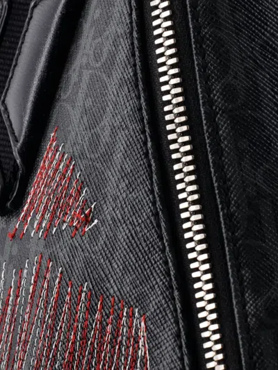 Pre-owned Dior Sling Stitched Darklight Coated Canvas Backpack In Black