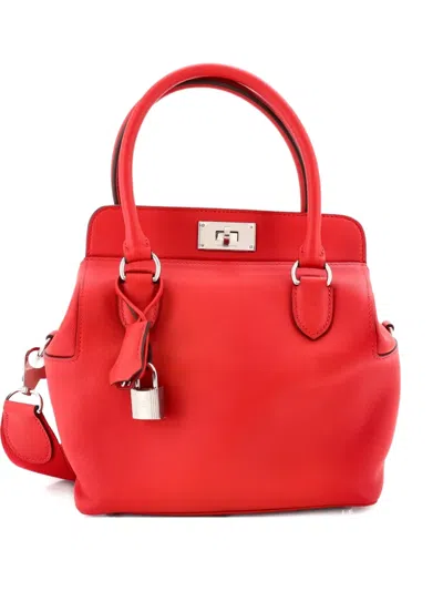 Pre-owned Hermes Toolbox Bag Swift 20 Satchel In Red