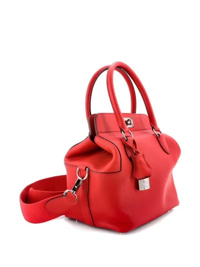 Pre-owned Hermes Toolbox Bag Swift 20 Satchel In Red