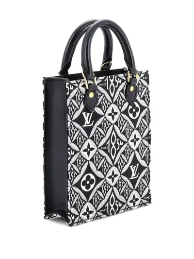 Pre-owned Louis Vuitton Petit Sac Plat Bag Limited Edition Since 1854 Monogram Jacquard Crossbody Bag In Black