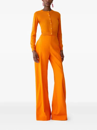 Carolina Herrera Crew-neck Cardigan In Orange