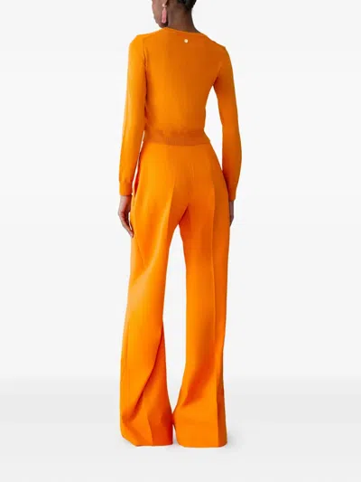 Carolina Herrera Crew-neck Cardigan In Orange