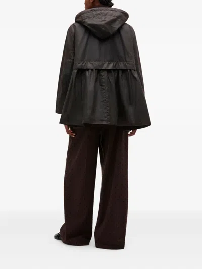 Ganni X Barbour Tartan Peplum Jacket In Brown