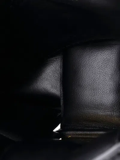 Pre-owned Bottega Veneta Cassette Chain Padded Maxi Intrecciato Leather Crossbody Bag In Black