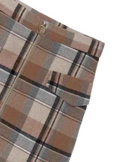 Mayoral Plaid Skirt In Brown