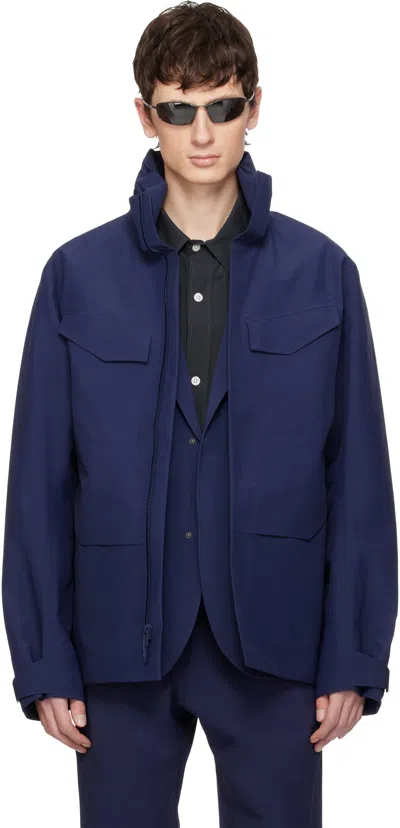 Veilance Flap-pocket Lightweight Jacket In Blue