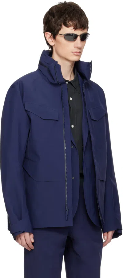 Veilance Flap-pocket Lightweight Jacket In Blue
