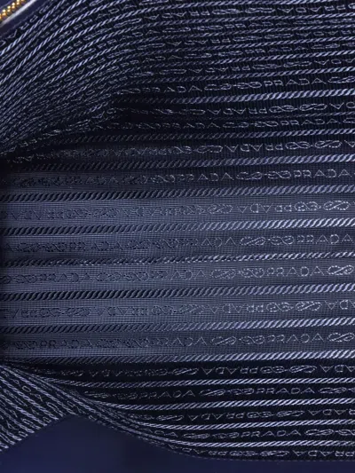 Pre-owned Prada Symbole Shopper Jacquard Large Tote Bag In Blue