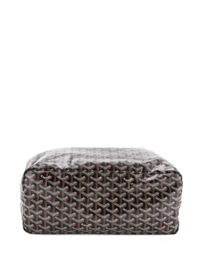 Pre-owned Goyard Saint Louis Coated Canvas Pm Tote Bag In Black