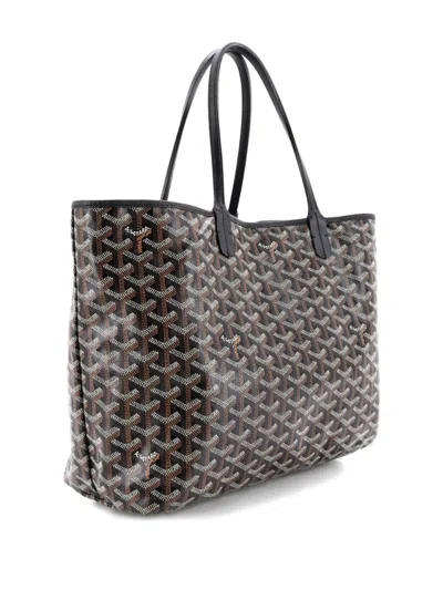 Pre-owned Goyard Saint Louis Coated Canvas Pm Tote Bag In Black