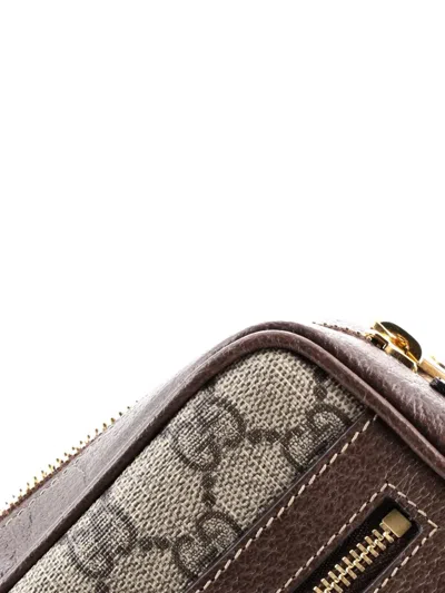 Pre-owned Gucci Ophidia Shoulder Bag Gg Coated Canvas Mini Crossbody Bag In Brown
