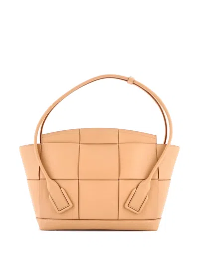 Pre-owned Bottega Veneta Arco Bag Maxi Intrecciato Leather Medium Shoulder Bag In Brown