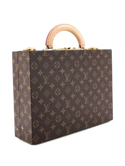 Pre-owned Louis Vuitton Boite Bijoux Jewelry Case Monogram Canvas 34 Satchel In Brown