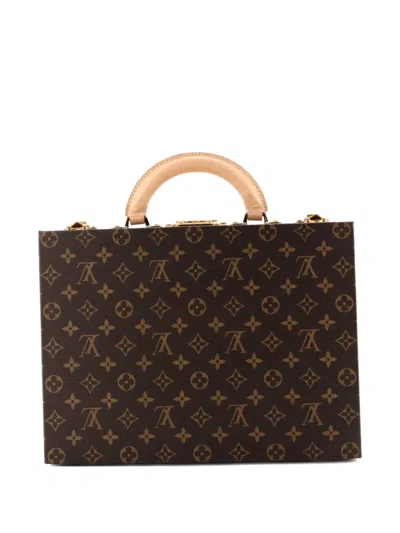 Pre-owned Louis Vuitton Boite Bijoux Jewelry Case Monogram Canvas 34 Satchel In Brown