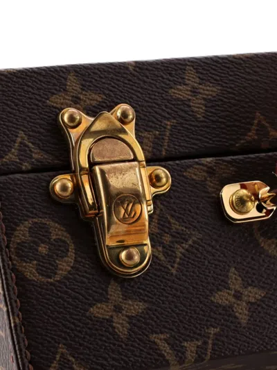 Pre-owned Louis Vuitton Boite Bijoux Jewelry Case Monogram Canvas 34 Satchel In Brown