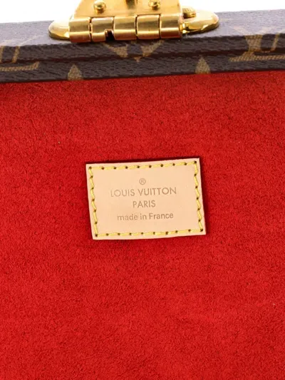 Pre-owned Louis Vuitton Boite Bijoux Jewelry Case Monogram Canvas 34 Satchel In Brown