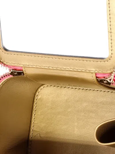 Pre-owned Chanel Pearl Crush Vanity Case With Chain Quilted Lambskin Mini Clutch Bag In Pink