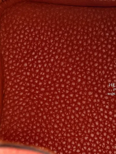 Pre-owned Hermes Picotin Lock Bag Clemence Pm Bucket Bag In Orange