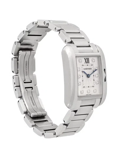 Pre-owned Cartier Tank Anglaise 30mm Watch In Silver
