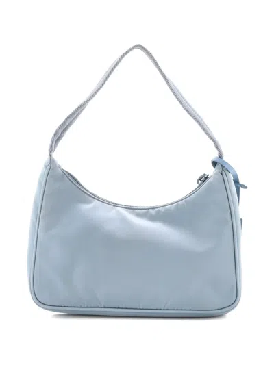 Pre-owned Prada Re-edition 2000 Tessuto Mini Hobo Bag In Blue