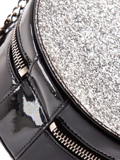 Pre-owned Chanel Evening On The Moon Round Evening Bag Glittered Pvc With Patent Mini Crossbody Bag In Black