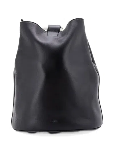 Pre-owned Bottega Veneta Drop Leather Bucket Bag In Black