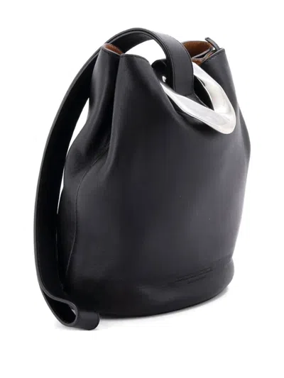 Pre-owned Bottega Veneta Drop Leather Bucket Bag In Black