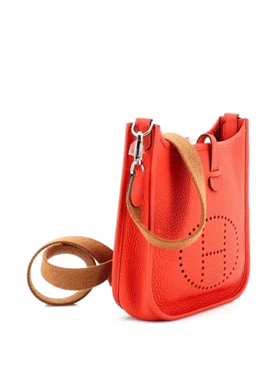 Pre-owned Hermes Evelyne Bag Gen Iii Clemence Tpm Crossbody Bag In Orange