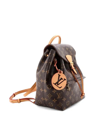 Pre-owned Louis Vuitton Montsouris Nm Monogram Canvas Pm Backpack In Brown