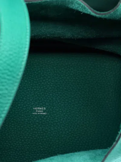 Pre-owned Hermes Picotin Lock Bag Clemence Mm Bucket Bag In Green