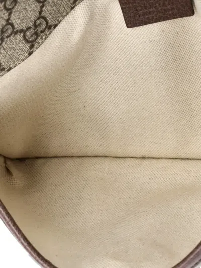 Pre-owned Gucci Neo Vintage Flap Gg Coated Canvas Belt Bag In Brown