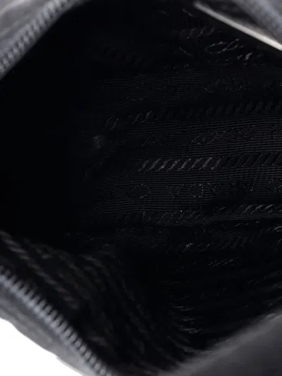 Pre-owned Prada Re-edition 2000 Tessuto Mini Hobo Bag In Black