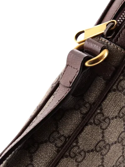 Pre-owned Gucci Ophidia Messenger Bag Gg Coated Canvas Small Crossbody Bag In Brown