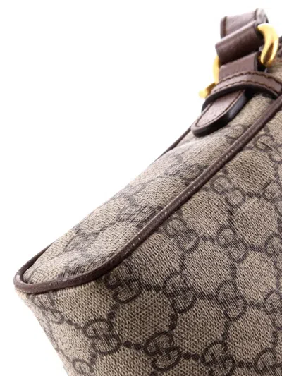 Pre-owned Gucci Ophidia Messenger Bag Gg Coated Canvas Small Crossbody Bag In Brown