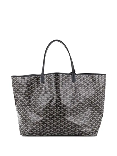Pre-owned Goyard Saint Louis Coated Canvas Gm Tote Bag In Brown