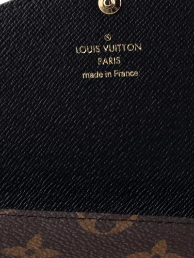 Pre-owned Louis Vuitton Sarah Wallet Nm Reverse Monogram Giant And Monogram Canvas Small Wallets In Brown