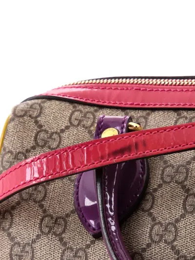 Pre-owned Gucci Convertible Boston Bag Gg Coated Canvas And Leather Small Satchel In Brown