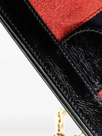 Pre-owned Gucci Ophidia Chain Suede Small Shoulder Bag In Red