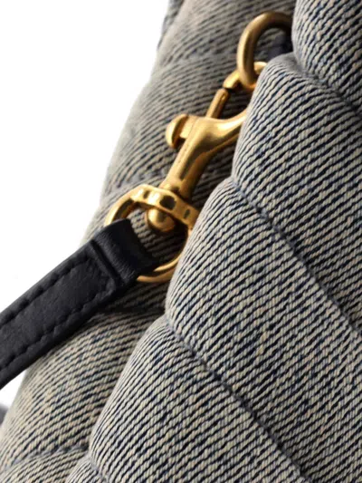Pre-owned Saint Laurent Loulou Matelasse Chevron Denim Toy Shoulder Bag In Blue