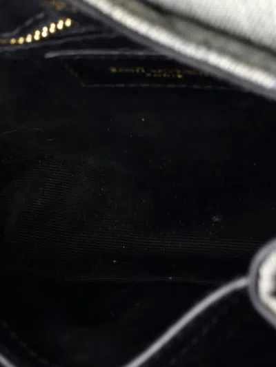 Pre-owned Saint Laurent Loulou Matelasse Chevron Denim Toy Shoulder Bag In Blue